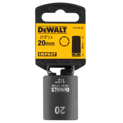 Купити Головка торцева ударна коротка IMPACT DeWALT DT7538. Офіційний фірмовий магазин Dewalt Stanley Black+Decker Bostitch, фірмова гарантія