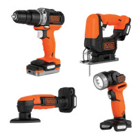 Купити Набір з чотирьох інструментів BLACK+DECKER BDCK123S2S. Офіційний фірмовий магазин Dewalt Stanley Black+Decker Bostitch, фірмова гарантія