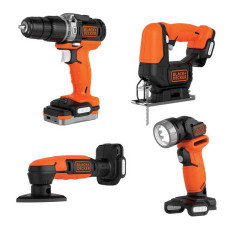 Купити Набір з чотирьох інструментів BLACK+DECKER BDCK123S2S. Офіційний фірмовий магазин Dewalt Stanley Black+Decker Bostitch, фірмова гарантія