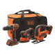 Купити Набір з трьох інструментів BLACK+DECKER BCK31S1S. Офіційний фірмовий магазин Dewalt Stanley Black+Decker Bostitch, фірмова гарантія
