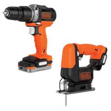 Купити Набір з двох інструментів BLACK+DECKER BDCK122S1S. Офіційний фірмовий магазин Dewalt Stanley Black+Decker Bostitch, фірмова гарантія
