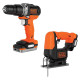 Купити Набір з двох інструментів BLACK+DECKER BDCK122S1S. Офіційний фірмовий магазин Dewalt Stanley Black+Decker Bostitch, фірмова гарантія