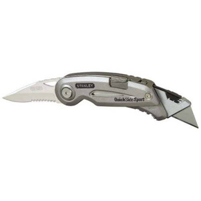Купить Нож складной QUICKSLIDE SPORT UTILITY KNIFE с двумя лезвиями STANLEY 0-10-813. Официальный фирменный магазин Dewalt Stanley Black+Decker Bostitch