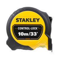 Купити Рулетка вимірювальна CONTROL-LOCK довжиною 10 м/33, шириною 25 мм, в обгумованому корпусі, з подвійною шкалою STANLEY STHT37237-5. Офіційний фірмовий магазин Dewalt Stanley Black+Decker Bostitch, фірмова гарантія