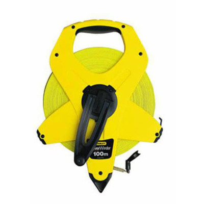Купити Рулетка вимірювальна PowerWinder Fiberglass довжиною 100 м, шириною 12.7 мм, стрічка зі скловолокном STANLEY 2-34-777. Офіційний фірмовий магазин Dewalt Stanley Black+Decker Bostitch, фірмова гарантія